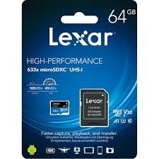 Lexar 633x memory card 64 GB MicroSDHC